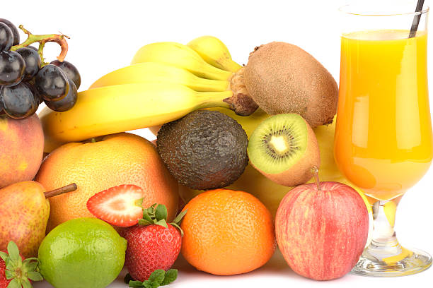 istock Assortment of exotic fruits isolated on white 495899896