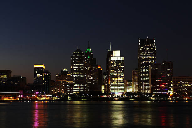 istock The Detroit Skyline at night 495900454
