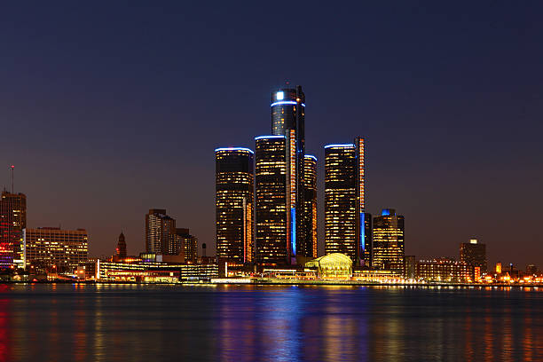 istock The Detroit, Michigan Skyline at night 495900510
