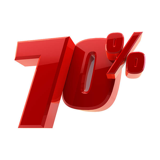 istock Glossy 70% discount symbol isolated on white background 495901578