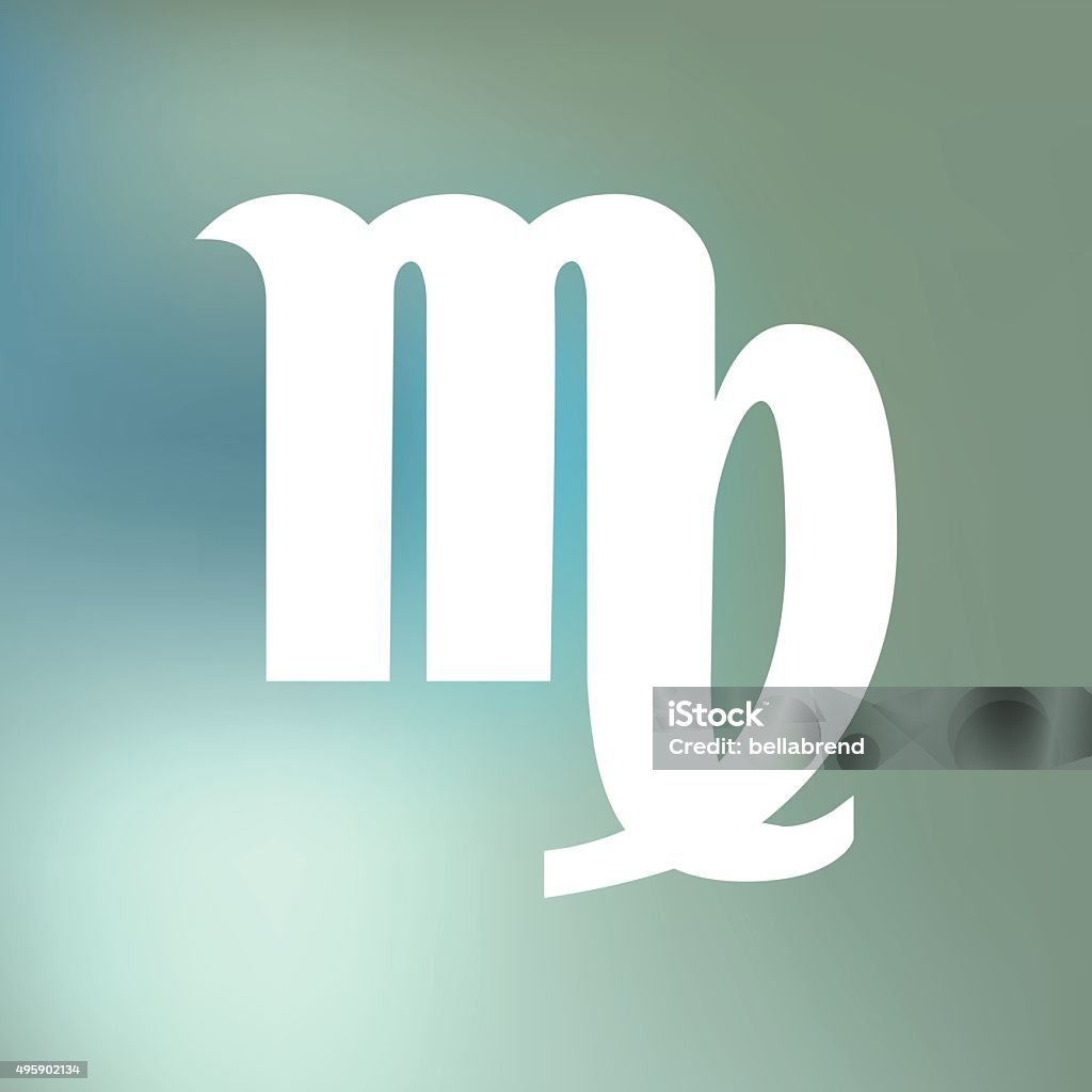 Virgo HOROSCOPE SIGNS OF THE ZODIAC. Virgo HOROSCOPE SIGNS OF THE ZODIAC 20/23 August - 22 September, on a blue bokeh fog background. 2015 stock vector