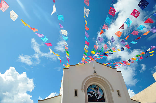 céu com bandeiras - cozumel imagens e fotografias de stock