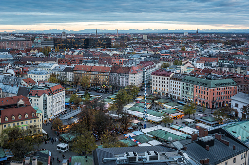 Munich city view from the Tower of Old Peter