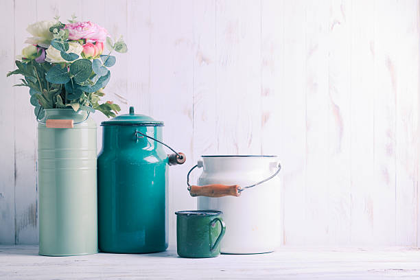 morning kitchen still life - vase texture stockfoto's en -beelden