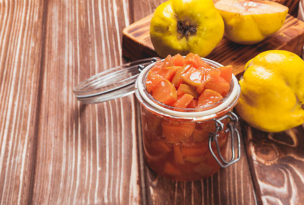 The Quince jam stock photo