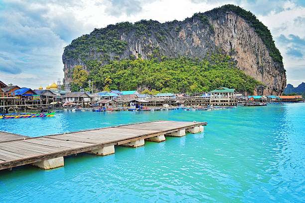 Koh Panyee fisherman village in Thailand Koh Panyee fisherman village in Thailand phang nga bay stock pictures, royalty-free photos & images