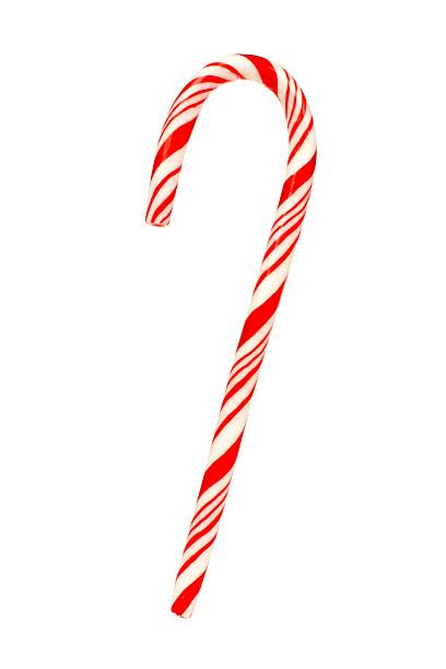 istock Red and white candy cane isolated on white 495912188
