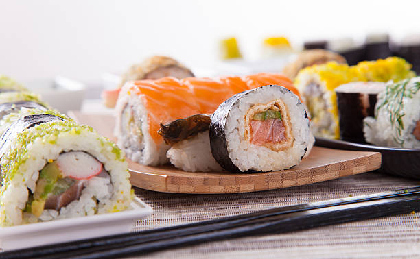 istock Japanese seafood sushi set 495912457
