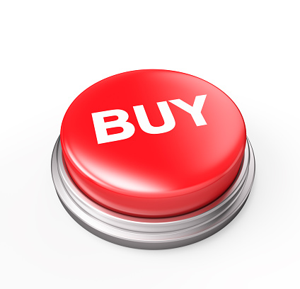 Buy Red Button , Clipping Path , Isolated , 3d render