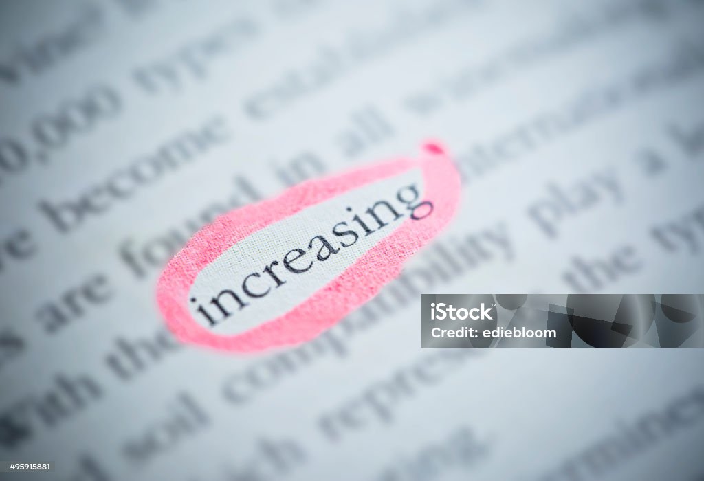 increasing highlighted in pink Business Stock Photo