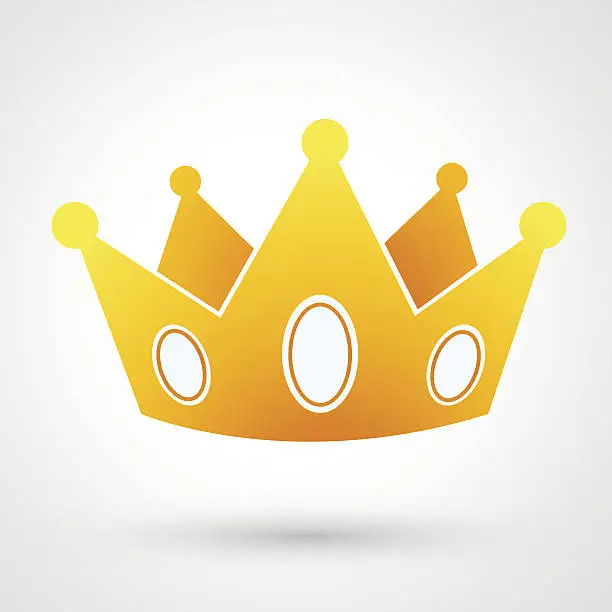 Vector illustration of gold royal crown icon