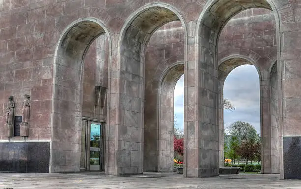 Marther Arch in Fort Erie, ON Canada facing Buffalo, NY USA. built as a symbol of friendship between the two countries-HDR