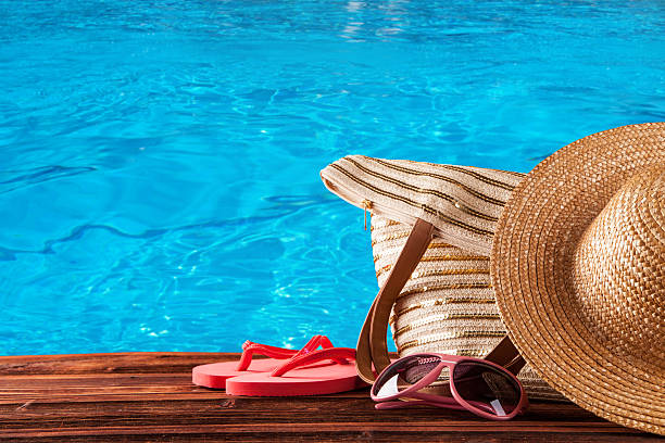 istock Summer accessories on wooden planks 495917773