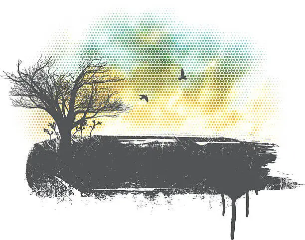 Vector illustration of Grunge Landscape