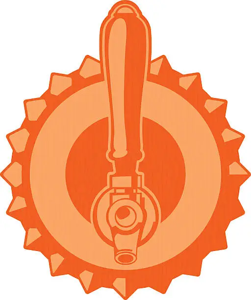 Vector illustration of beer cap tap