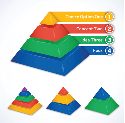 Pyramid choice infographic elements. EPS 10 file. Transparency effects used on highlight elements.