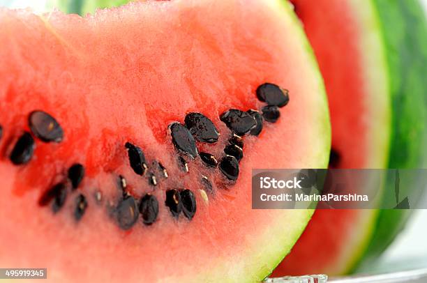 Сloseup Of Watermelon Stock Photo - Download Image Now - Black Color, Close-up, Color Image