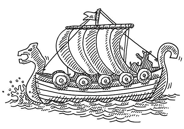 kuvapankkikuvitukset aiheesta viikinkilaivan piirustus - viikinkilaiva