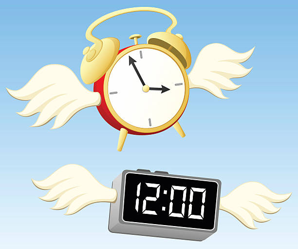 ilustraciones, imágenes clip art, dibujos animados e iconos de stock de el tiempo vuela - time flies