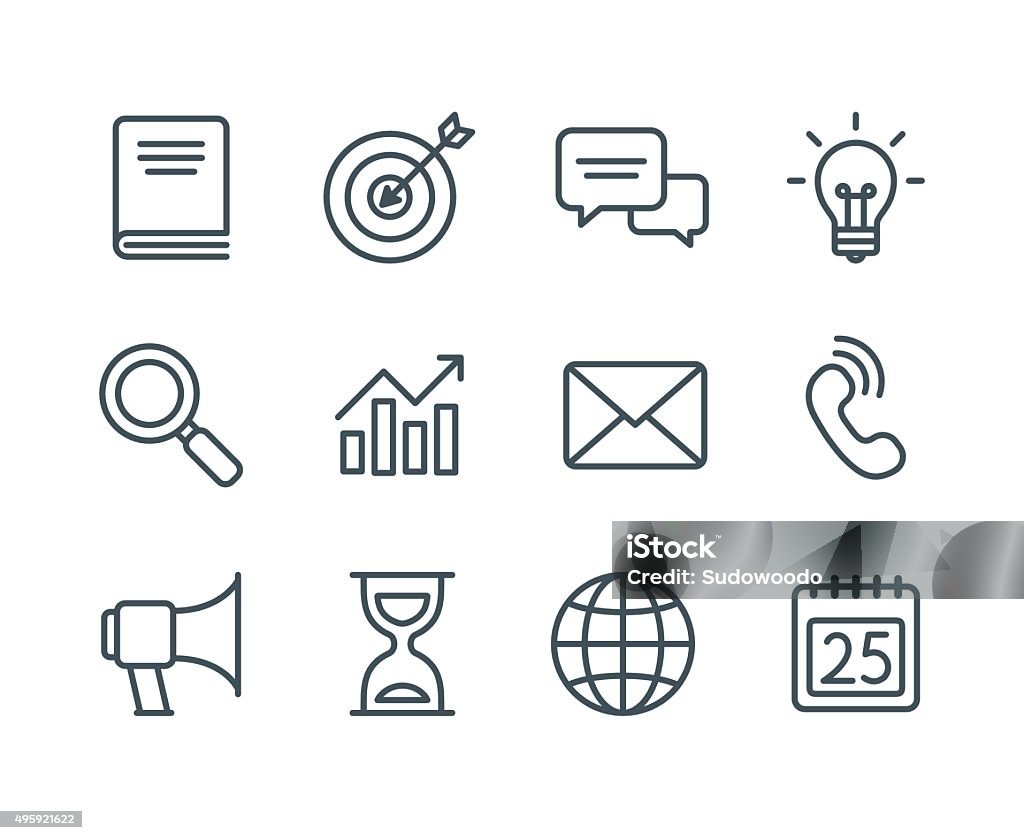 Business line icons Set of business line icons, simple and clean modern vector style. Business symbols and metaphors in thin outlines with editable stroke. Icon Symbol stock vector