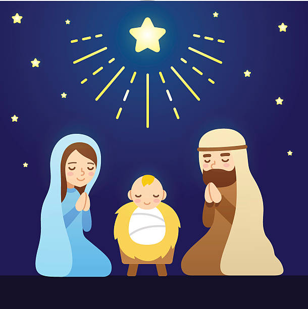 Cartoon Nativity Scene Stock Illustration - Download Image Now - Nativity  Scene, Child, Jesus Christ - iStock