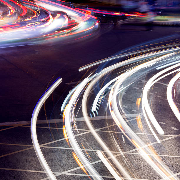 istock In the evening, the city road light trails 495923692