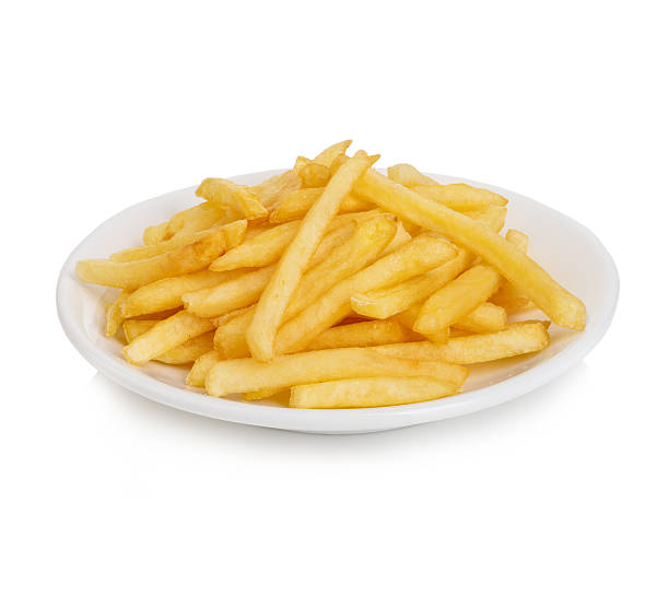 istock Potatoes fries in the plate isolated on white 495924706