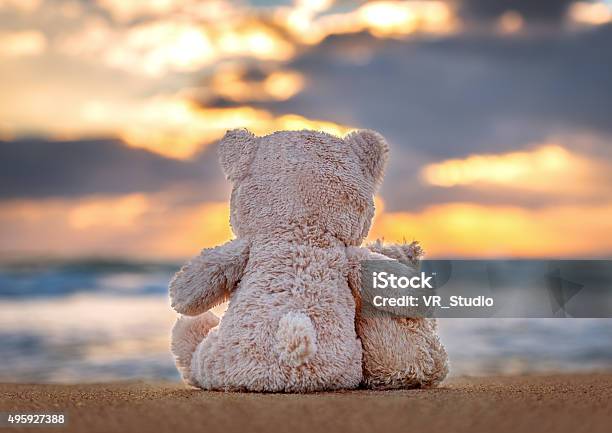 Friendship Two Teddy Bears Holding In Ones Arms Stock Photo - Download Image Now