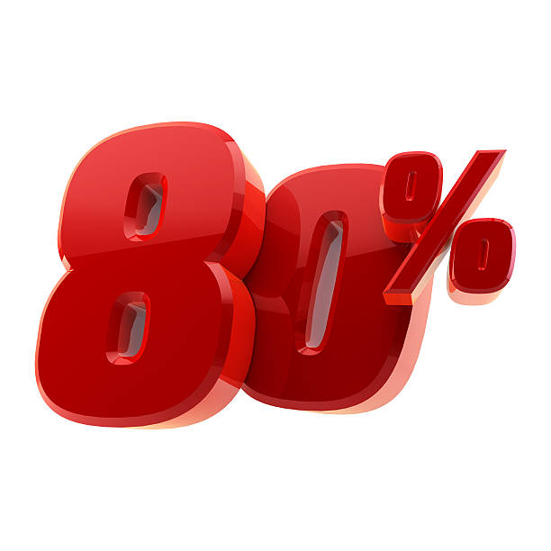 istock Glossy 80% discount symbol isolated on white background 495930654