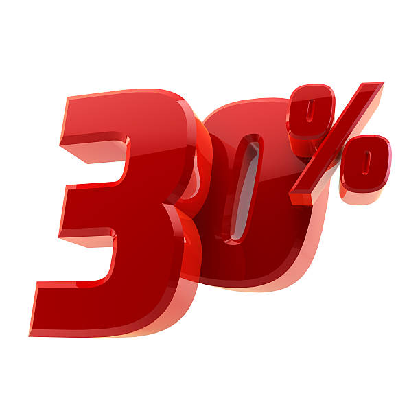 istock Glossy 30% discount symbol isolated on white background 495930660