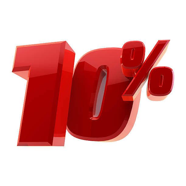 istock Glossy 10% discount symbol isolated on white background 495930684