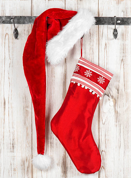 istock Christmas stocking. Vintage style decoration 495931744