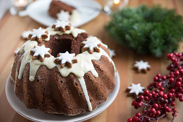 istock Chocolate Marble Cake with cinnamon star cookies 495934890