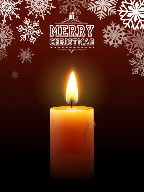 Vector illustration of bright christmas candle