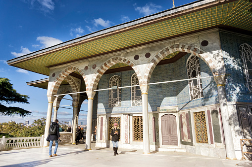 Istanbul, Turkey - November 2,2015: Exterior shot of Baghdad Kiosk inside Topkapi Palace, It was built in 1639 to commemorate the Baghdad campaign of Sultan Murat IV.