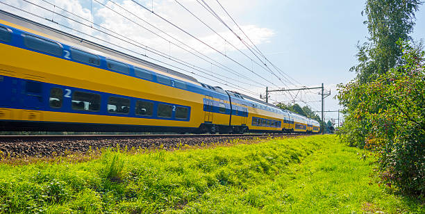 istock Passenger train driving at high speed in summer 495949724