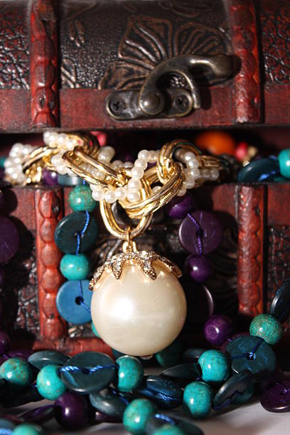 istock Jewelry box with big white pearl 495949766