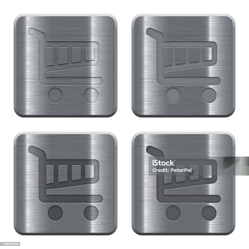 Cart Button Simple Metal Cart Buttons Stock Illustration - Download Image Now - 2015 ...