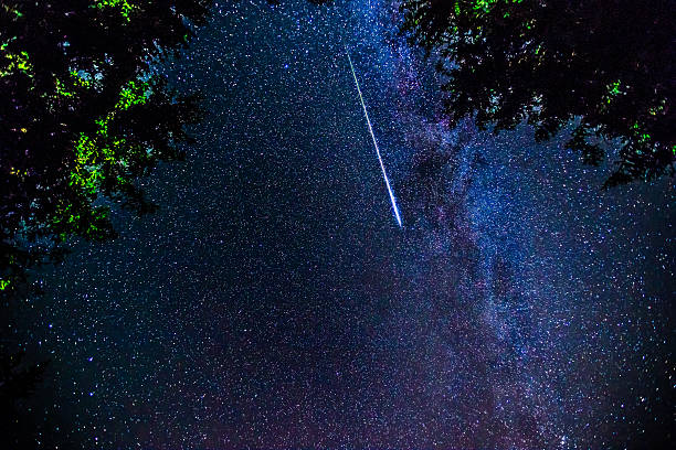 istock Bright shooting star with Milky Way Galaxy - stock image 495954388