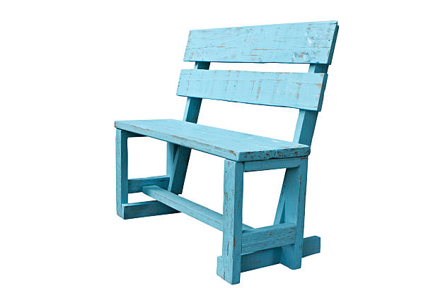 istock Antique wooden bench isolated on white. 495955108
