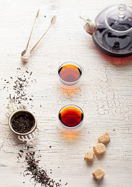 istock Black tea in a transparent teapot and cups 495955286
