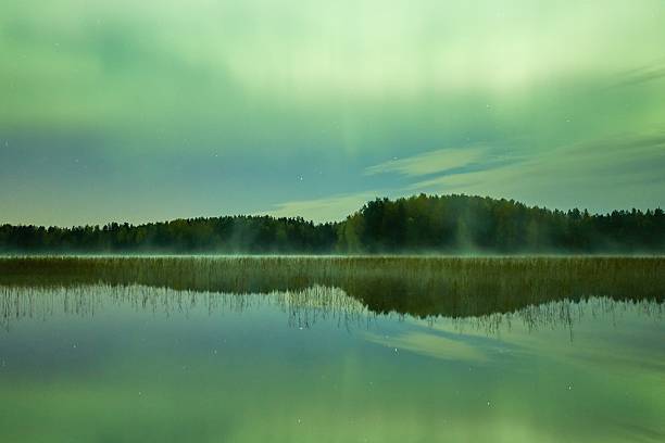 istock Northern lights lakescape at night 495957036