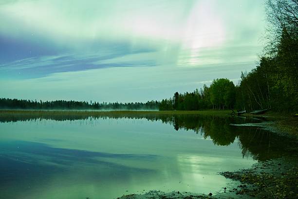 istock Northern lights lakescape at night 495957064
