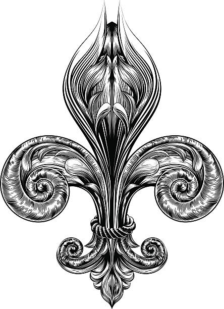 symbol fleur de lis - coat of arms france nobility french culture stock illustrations