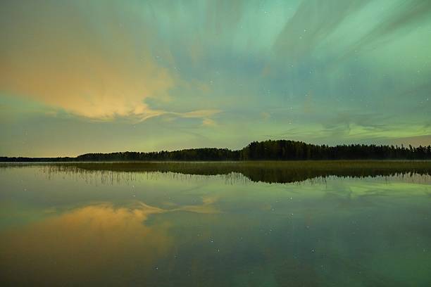 istock Northern lights lakescape at night 495957108