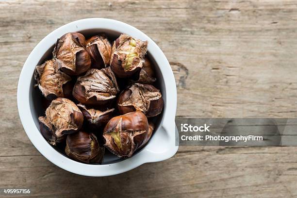 Roast Chestnuts In A Pot Stock Photo - Download Image Now - 2015, Autumn, Baking
