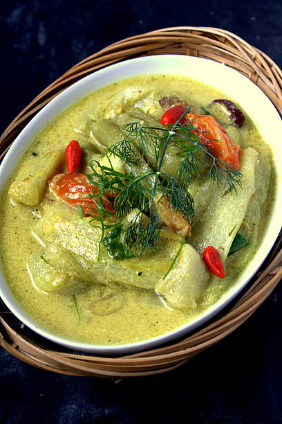 istock Cooked Yam Stalk with coconut milk 495958720