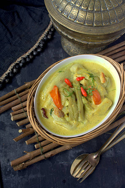 istock Cooked Yam Stalk with coconut milk 495960182