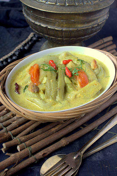 istock Cooked Yam Stalk with coconut milk 495960302