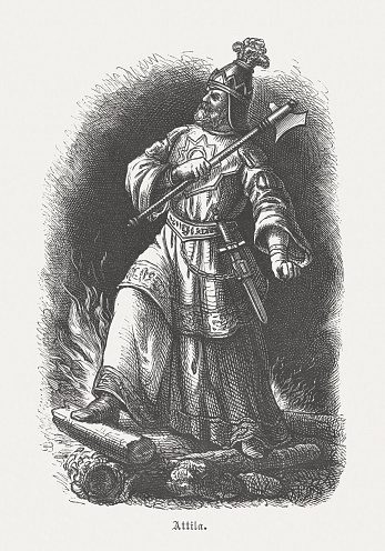 Hun King Attila King Of The Huns Published In 1881 Stock Illustration - Download ...